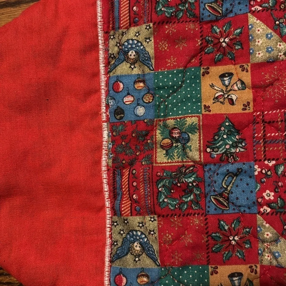 Christmas Stocking Vintage Quilted